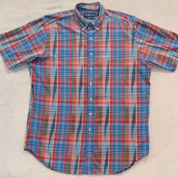 Brooks Brothers Other - Ralph Lauren Classic Fit Plaid Short Sleeve Button Down Shirt XXL Tall Cotton